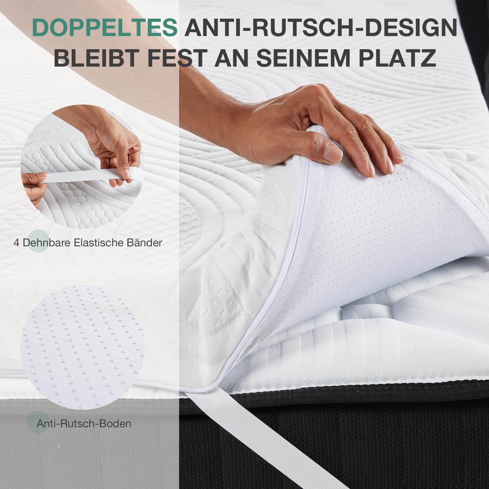 Novilla Matratzen Topper 140x200cm H2/H3, Kaltschaum Matratzentopper 140x200 5cm Höhe - Antirutsch, Waschbarer Matratzenauflage Für Matratze, Boxspringbett & Gästebett, mit Öko-Tex-Zertifizierung