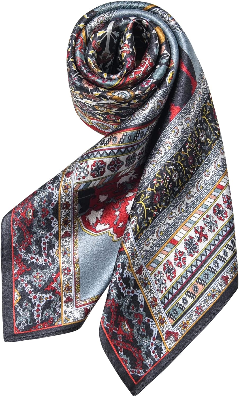 100% Mulberry Silk Scarf 25.6"x25.6" Square Women Neckerchief Headscarf - Lightweight Neck Scarf Gift Packed - Image 2