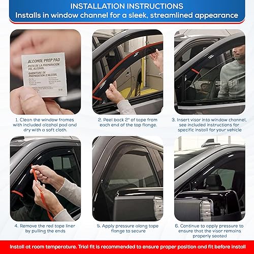 Miniatura 490 de KPY Moldura deflectora de viento con protección contra la lluvia compatible con Mazda CX-3 2016-2021 (CX3), 4 unidades, para ventana lateral