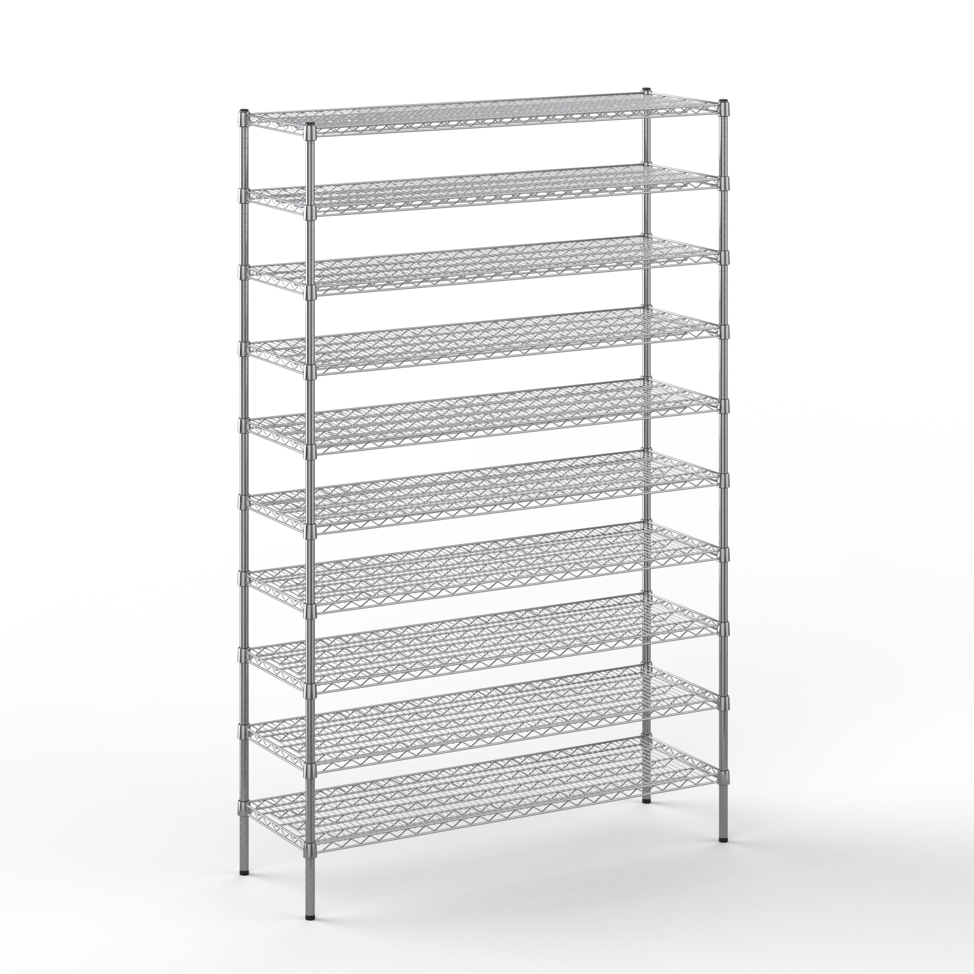18" Deep x 54" Wide x 86" Height Wire Shelving Kit | 10-Tier | NSF Commercial Storage Rack Unit