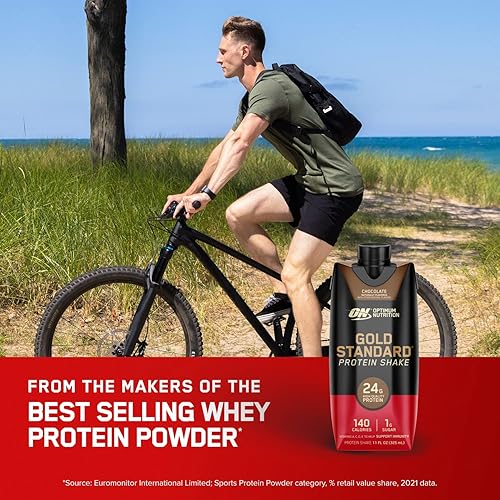 Vista 18 de Optimum Nutrition Gold Standard - Batido de proteínas de 0.99 onzas de proteína, listo para beber, sin gluten, vitamina C para apoyo inmunológico