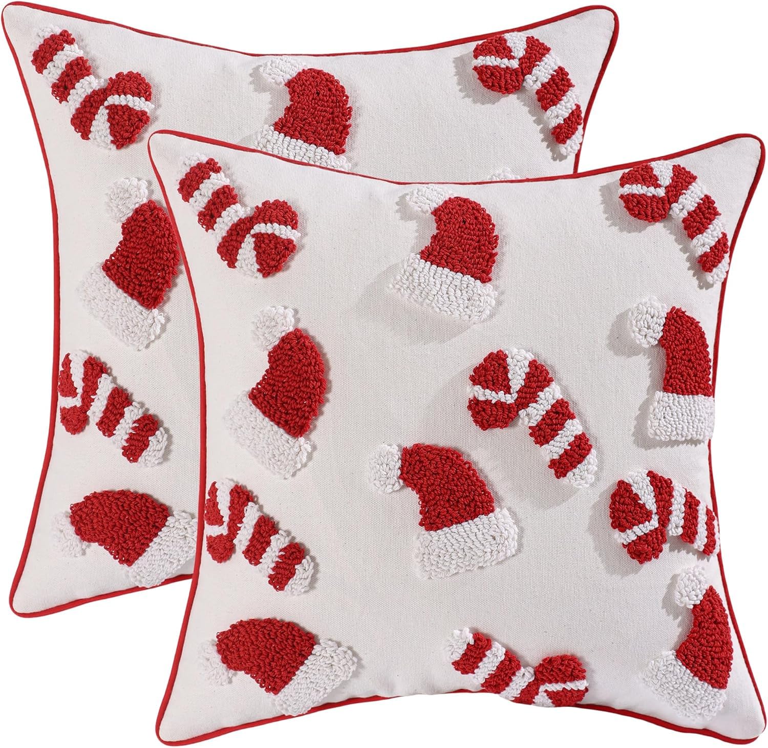 Housses de coussin de Noël 45x45 cm brodées pour réchauffer l'atmosphère familiale