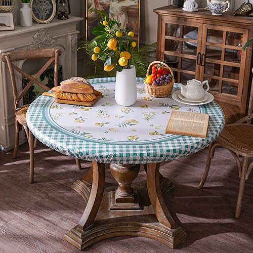 Miniatura 3 de ARTABLE Funda para mesa redonda, bordes elásticos, mesas ajustables, impermeables, flores vintage para acampar al aire libre, viaje, mesa de patio