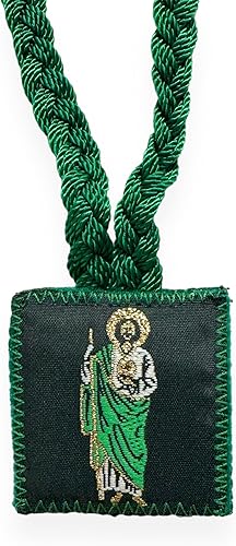 San Judas Collar Escapulario Verde San Judas Tadeo Escapulario Verde San Judas Tadeo Regalo Religioso, Cordón, No es una piedra preciosa