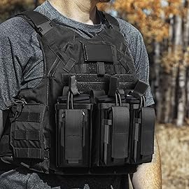 ELVO Tactical Molle Mag Pouch, Open-Top Molle Double/Triple Stacker 5.56 7.62 Magazine Pouches Holder Carrier for Rifle M4 M14 G36 HK416 AR-15 and Glock 17 19 M1911 9MM Magazines Holster