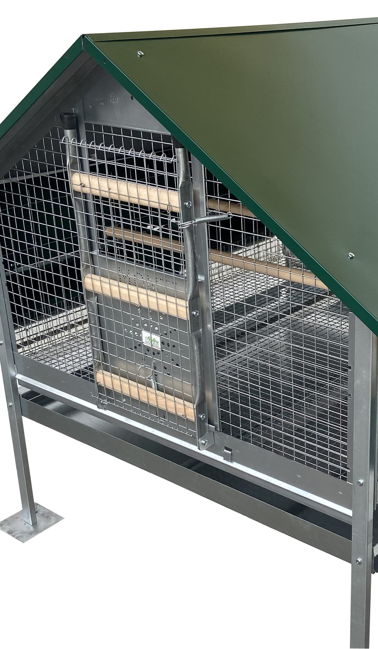 Pollaio a Casetta Capri per Galline Ovaiole. Tutto in Lamiera Verniciata e Rete Zincata. Cm 155 P x 120 L x H 120