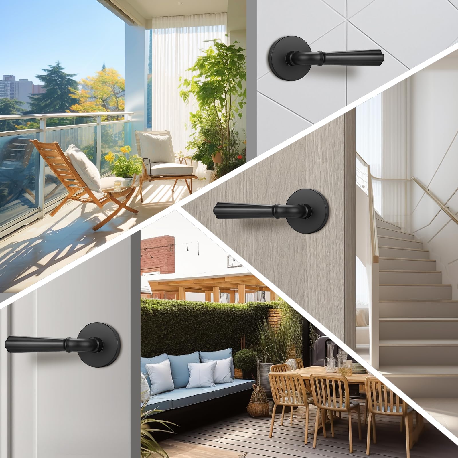 Orger 3 Pack Matte Black Dummy Door Handle Pantry Door