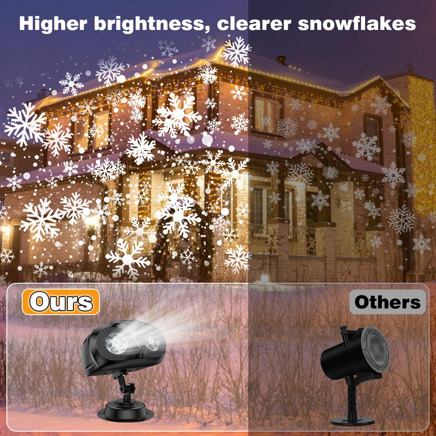 Proyector de luces de copo de nieve para exteriores, IP65, impermeable, en forma de búho, dinámico, LED, luces de proyector de Navidad al aire libre con control remoto, para Navidad, fiesta, boda y 8