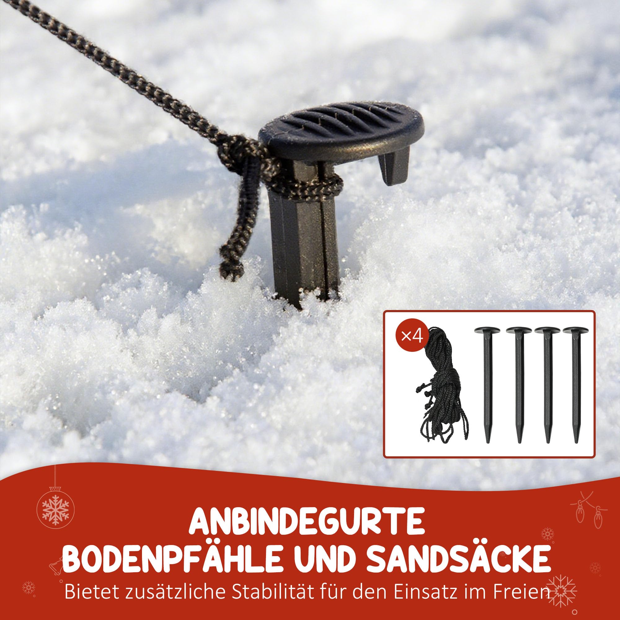 Outsunny 160-213 cm Aufblasbarer Weihnachtsdekoration mit LED-Lichtern | Beweglicher Weihnachtsmann aus Geschenkbox, mit Weihnachtsbaum, Weihnachtsdeko, für Rasen Hof und Garten