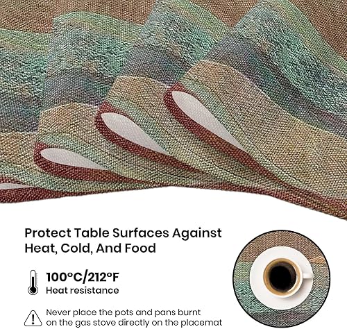 Miniatura 5 de Juego de 6 manteles individuales, diseño de travertino del suroeste de Arizona, arenisca, antideslizantes, resistentes al calor, manteles