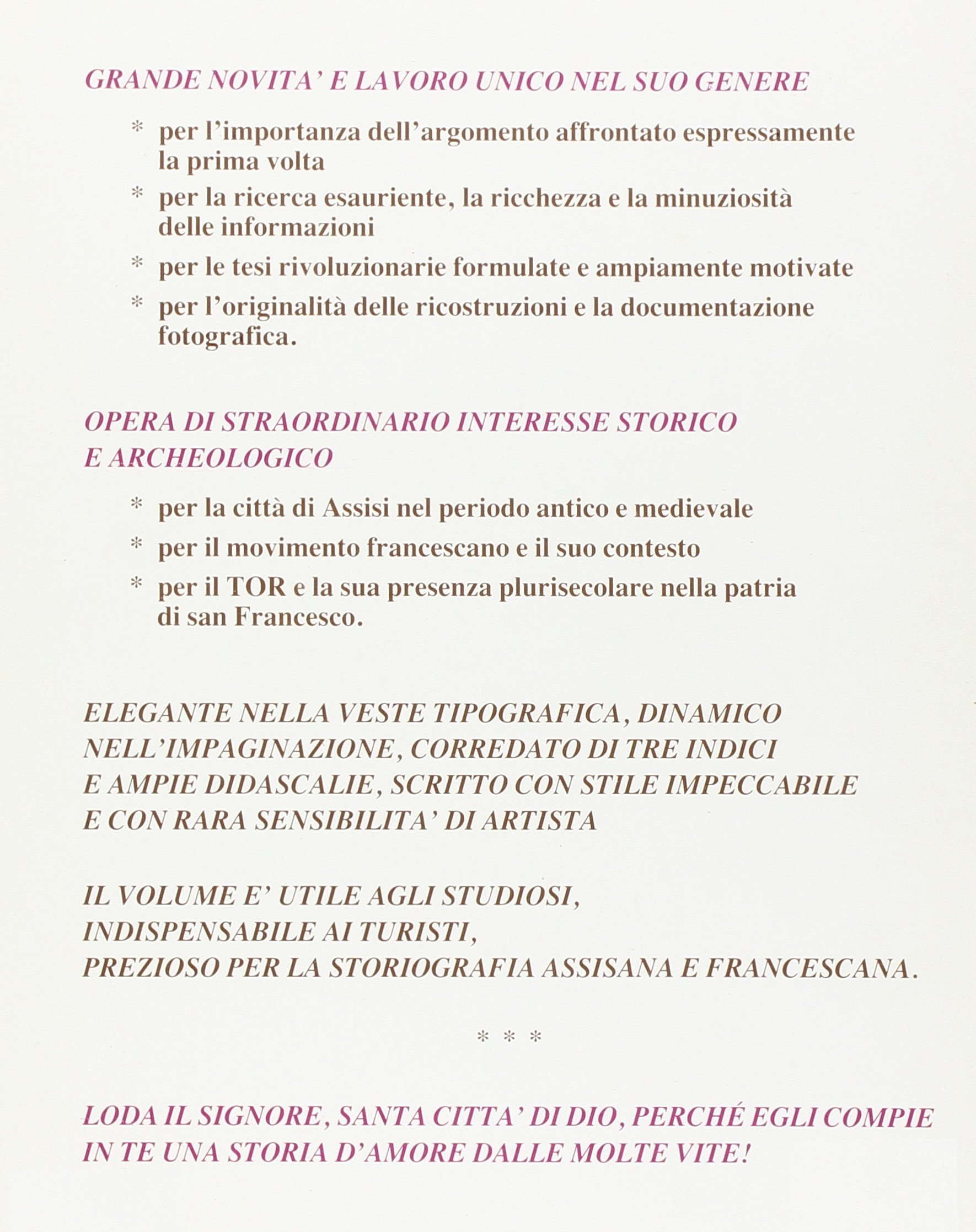 Assisi romana e medievale. Profilo storico-archeologico