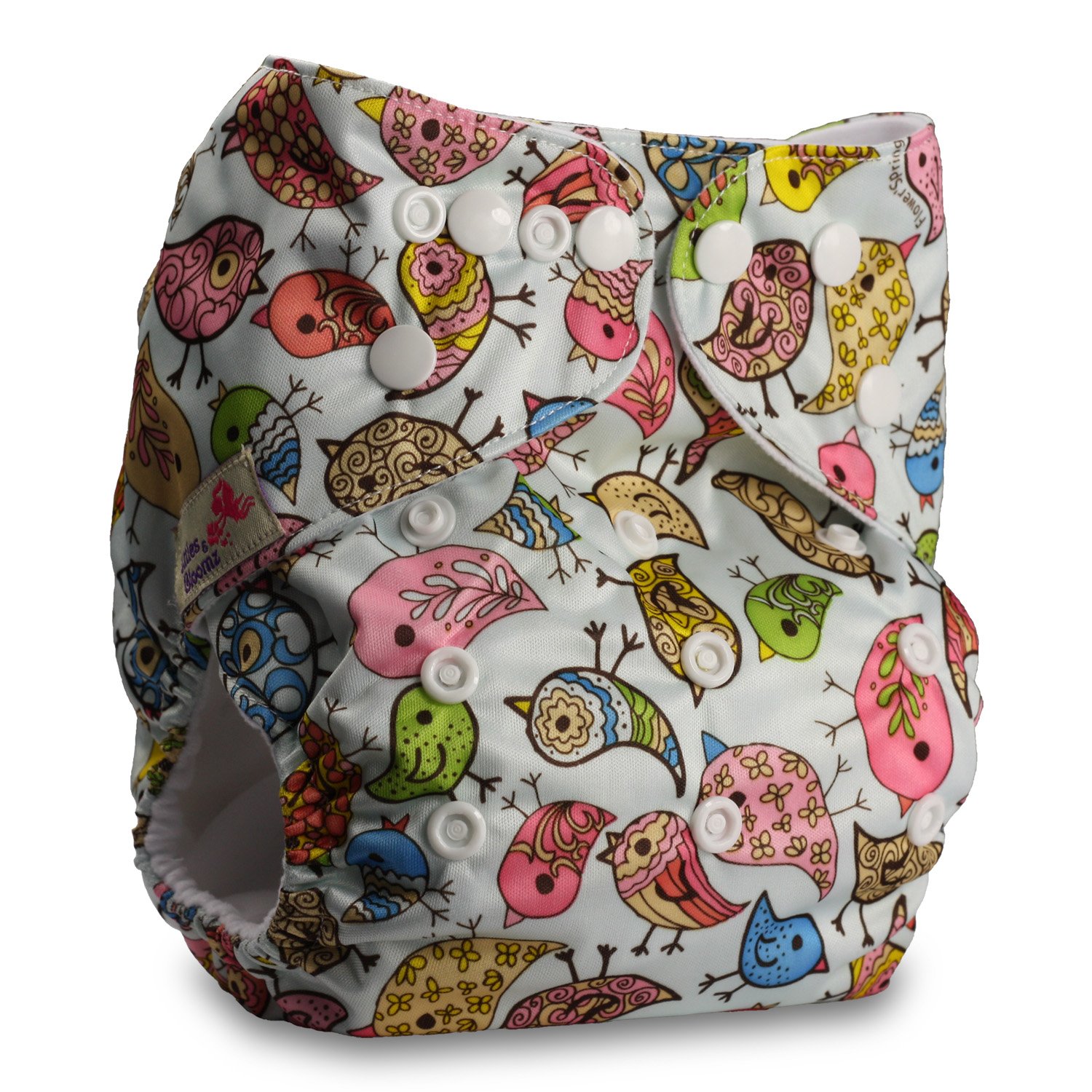 Littles & Bloomz, Reusable Pocket Cloth Nappy, Fastener: Popper, Set of 1, Pattern 73, Without Insert โ image 1