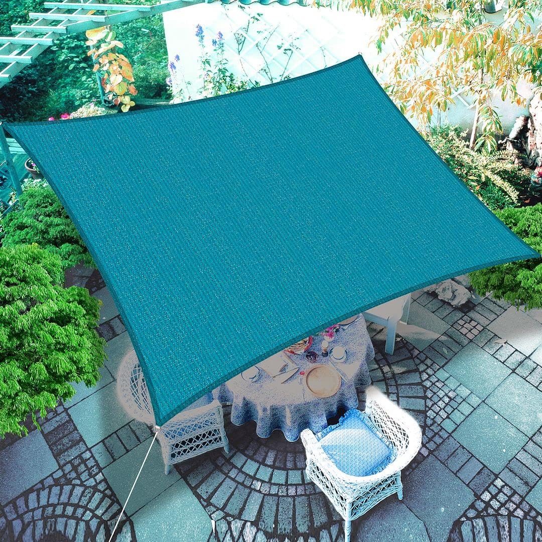 Houssity 20' x 26' Turquoise Green Sun Shade Sail Canopy Awning Shade Cloth Cover for Yard Patio Deck Carport Driveway Swimming Pool Pergola