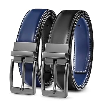 Amazon.com: MILORDE Men's Reversible Leather Belt for Casual