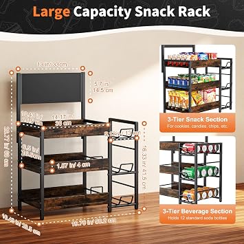 Nuovoware 3 Tier Candy Display Rack, Snack Organizer for Countertop