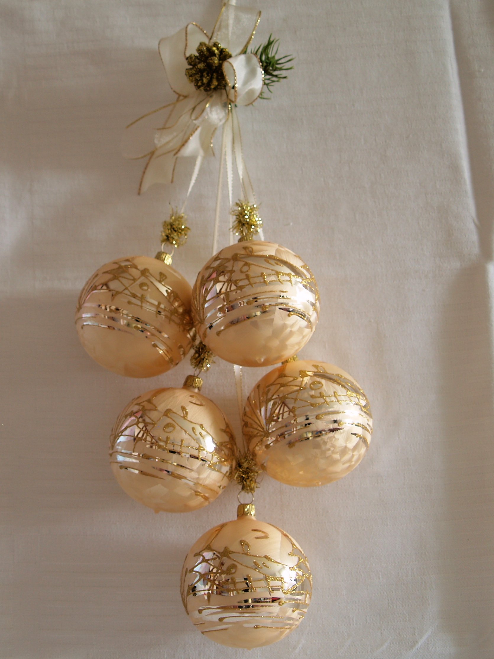 Jingle Bells Lauscha Christbaumschmuck - Glaseule In Champagner Mit Gold