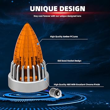 FATECIM 3 1/4 1156 LED Rear Turn Signal Amber Light Blinkers Indicators with Supersonic Replacement Amber Lens for Harley Touring Road Glide Road King Electra Glide Heritage Fatboy Softail Springer