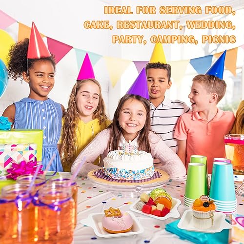 Miniatura 6 de Remerry 1000 platos de papel pequeños de 4 pulgadas, platos desechables a granel, cuadrados blancos, postres, pasteles, fiestas, aperitivos, caña de