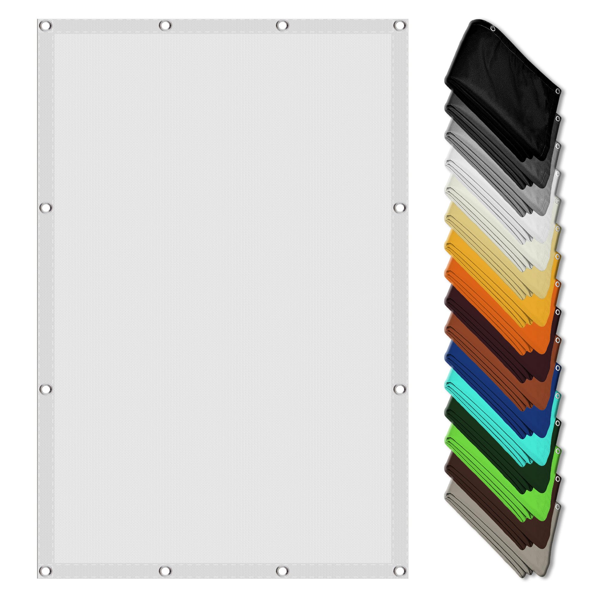 Voile d'ombrage 6 x 7 m blanc avec cordes pour jardin et terrasse