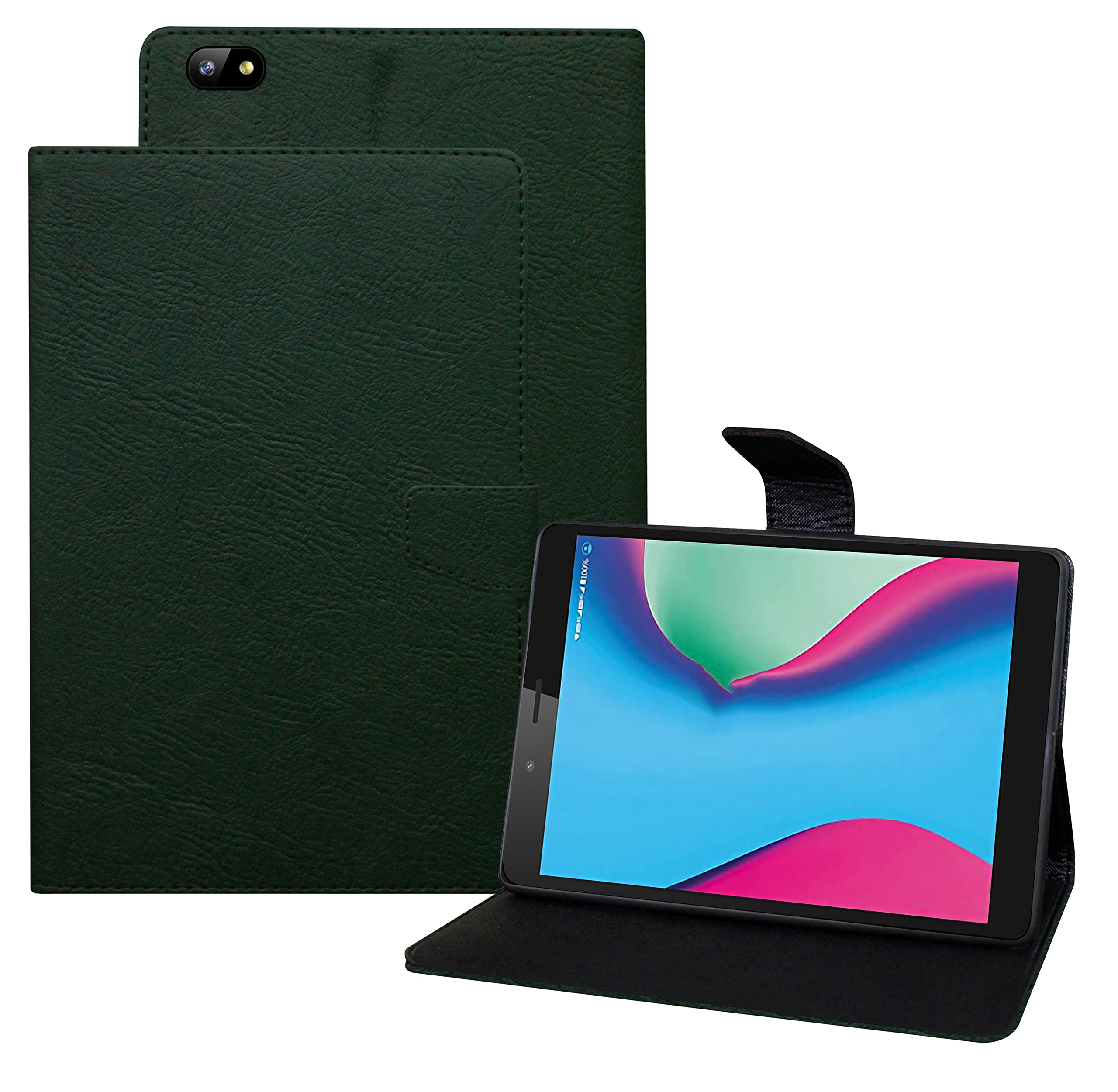 TGK Plain Design Leather Folio Flip Case with Viewing Stand Protective Cover for Lava Tab T81N Tablet (Green) (B0B4K55MQF) Amazon Price History, Amazon Price Tracker