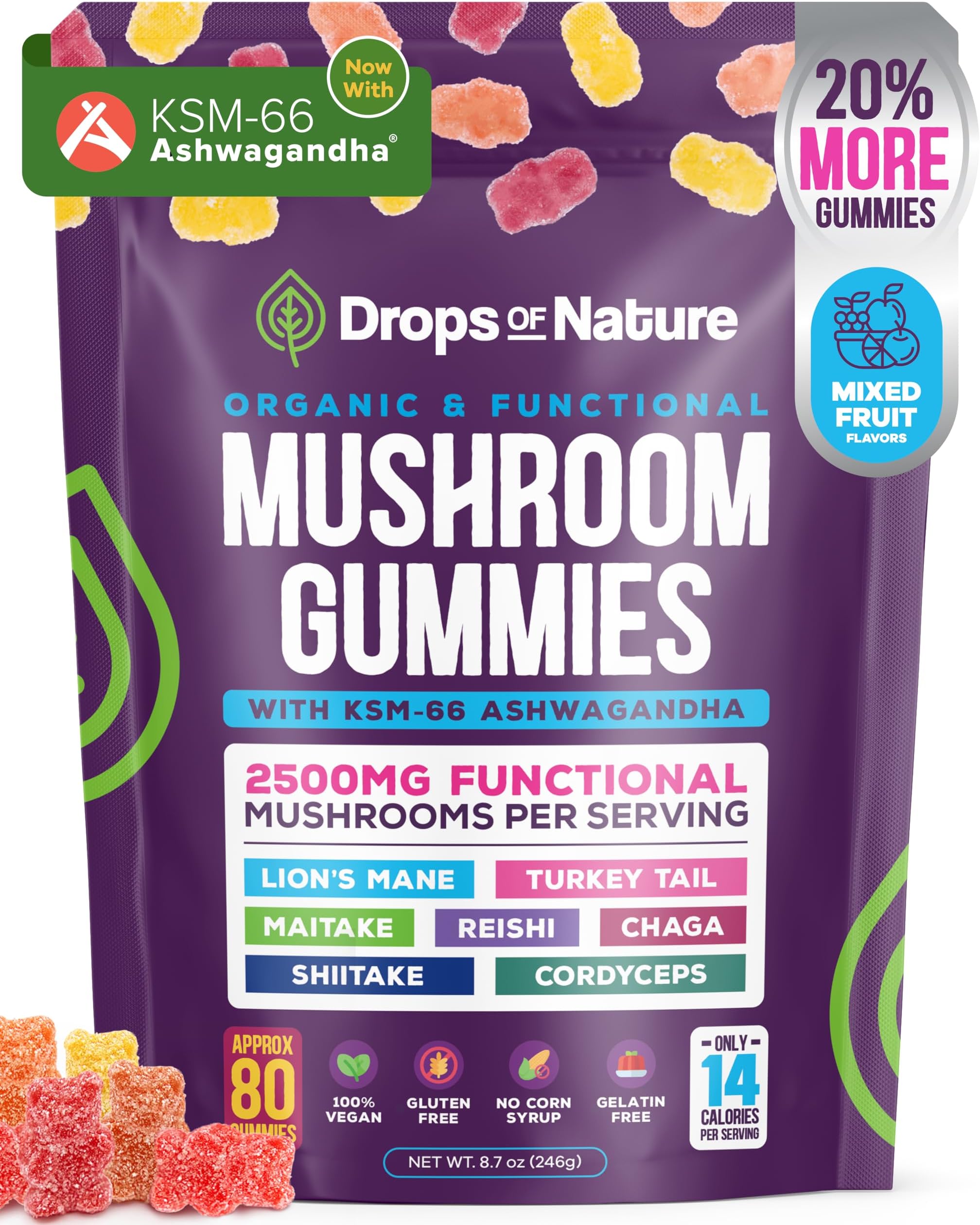 Amazon.com: Auri Super Mushroom Daily Gummies - All-in-One Daily ...