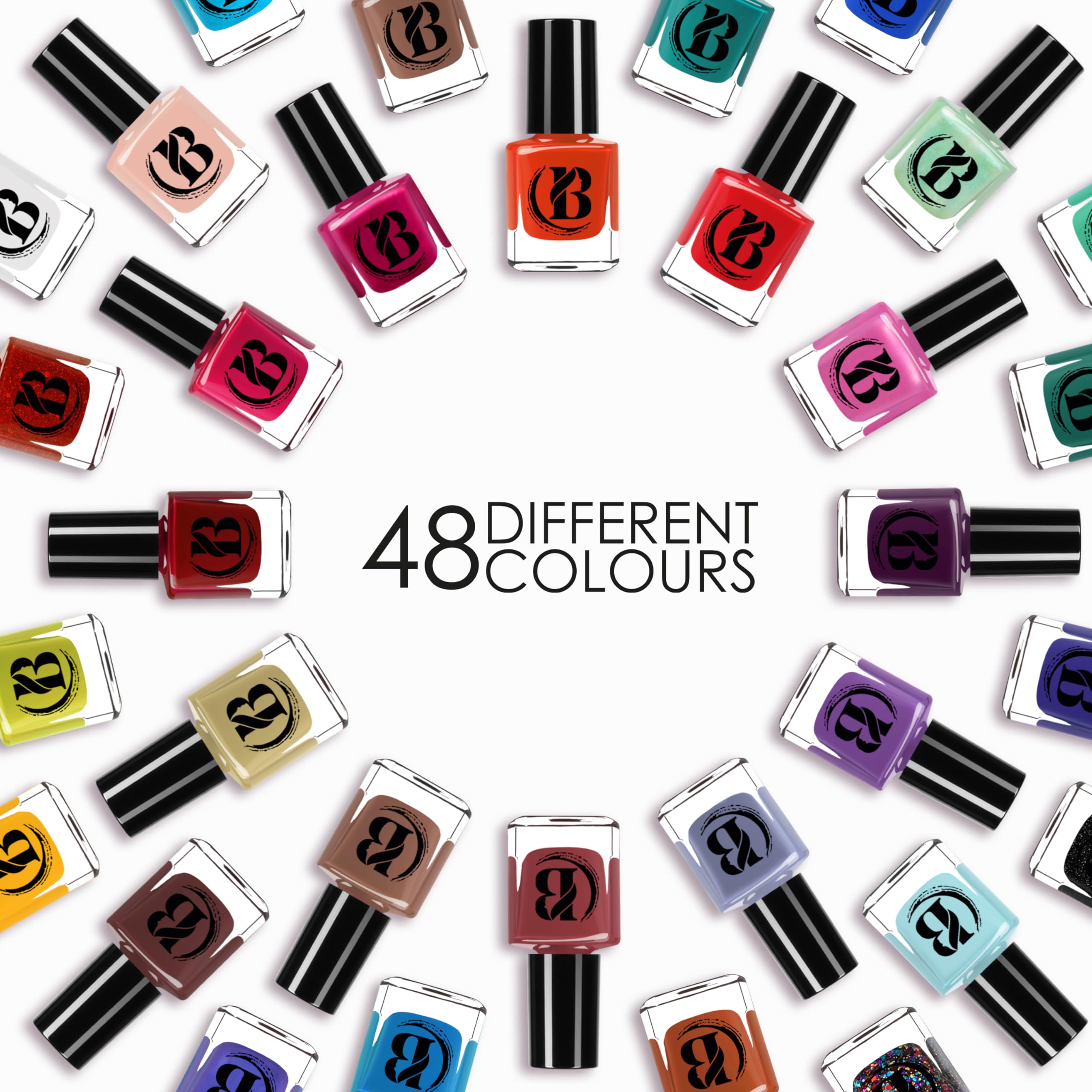 50 x Vernis À Ongles Set 48 Différentes Couleurs Modernes + 2 Ensembles D'autocollants Pour Ongles
