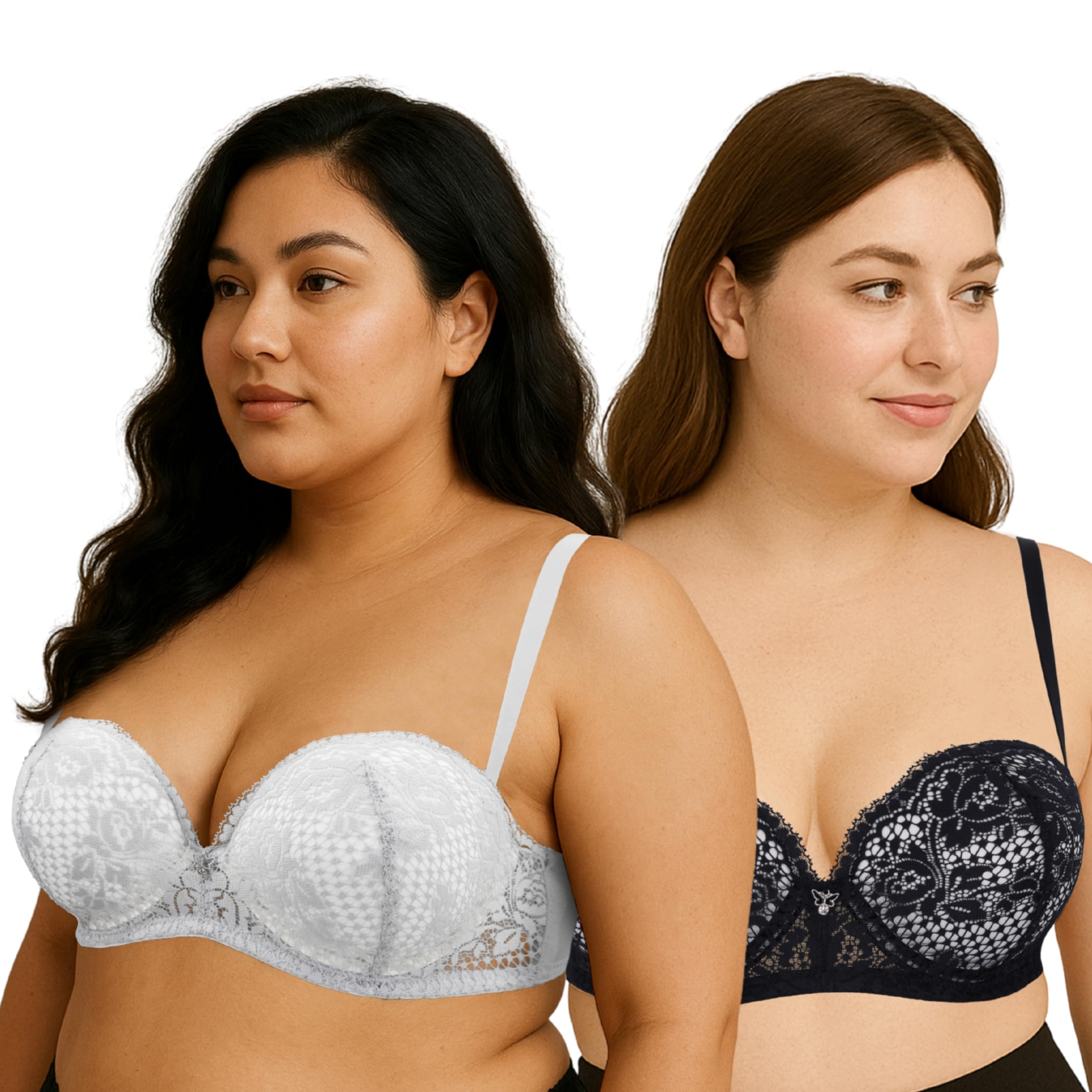 Curve Muse Sujetador Push Up, Traslúcido para Mujer