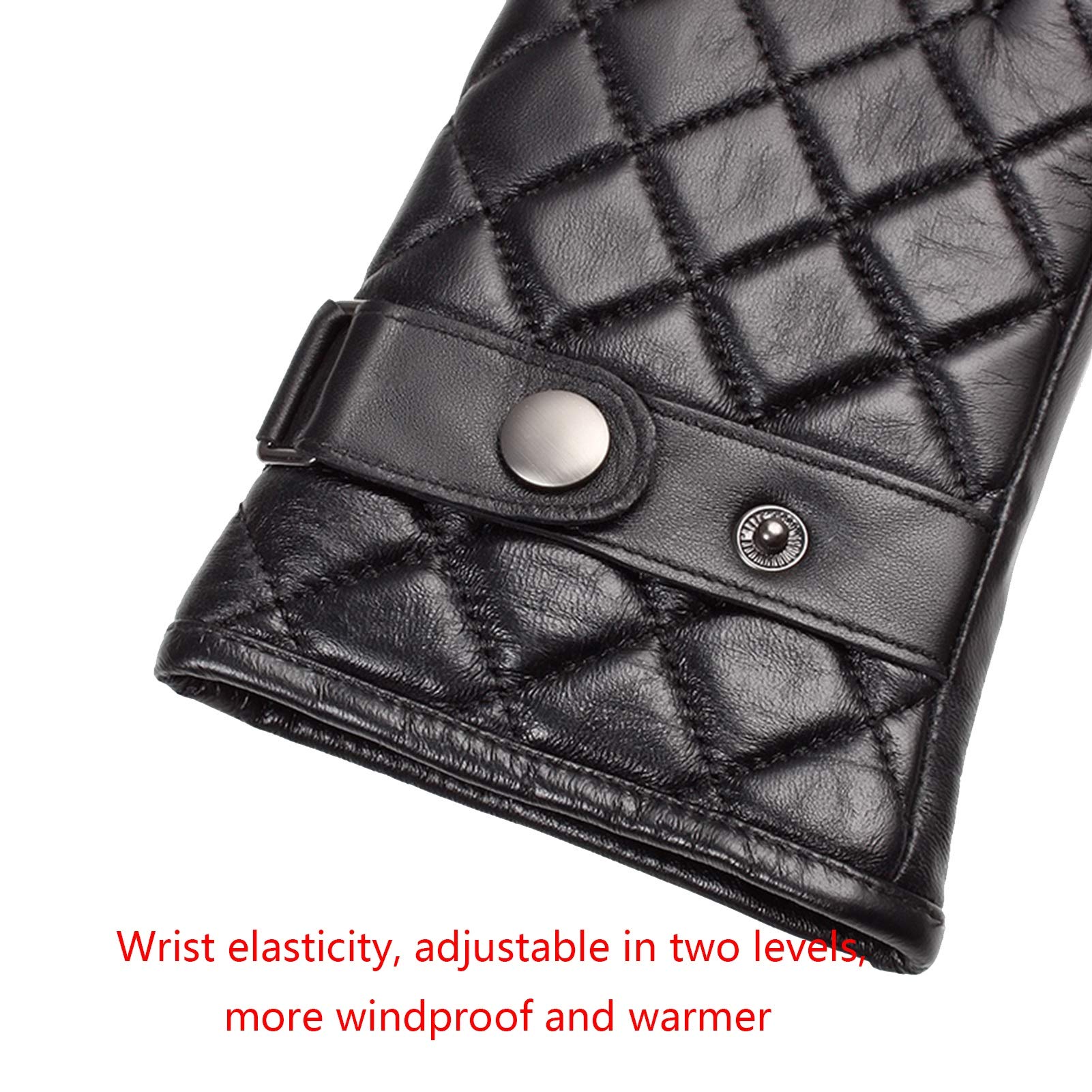 Axdwfd Guanti degli Uomini di Inverno, Touch Screen Gloves All'aperto Antivento di Guida, con Fodera in Pile (Color : Black, Size : S)