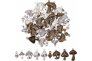 SUNNYCLUE 54Pcs Mushroom Charms: Bulk Assortment for Jewelry Making