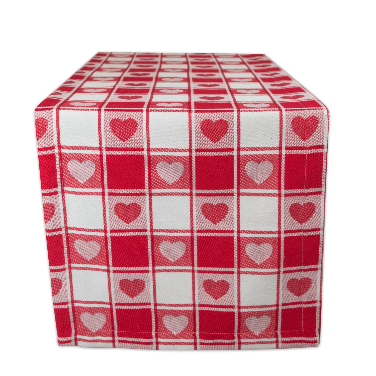 DII Valentinstag Tischdecke Check Collection Tischdecke 60 x 84 cm Karierte Herzen