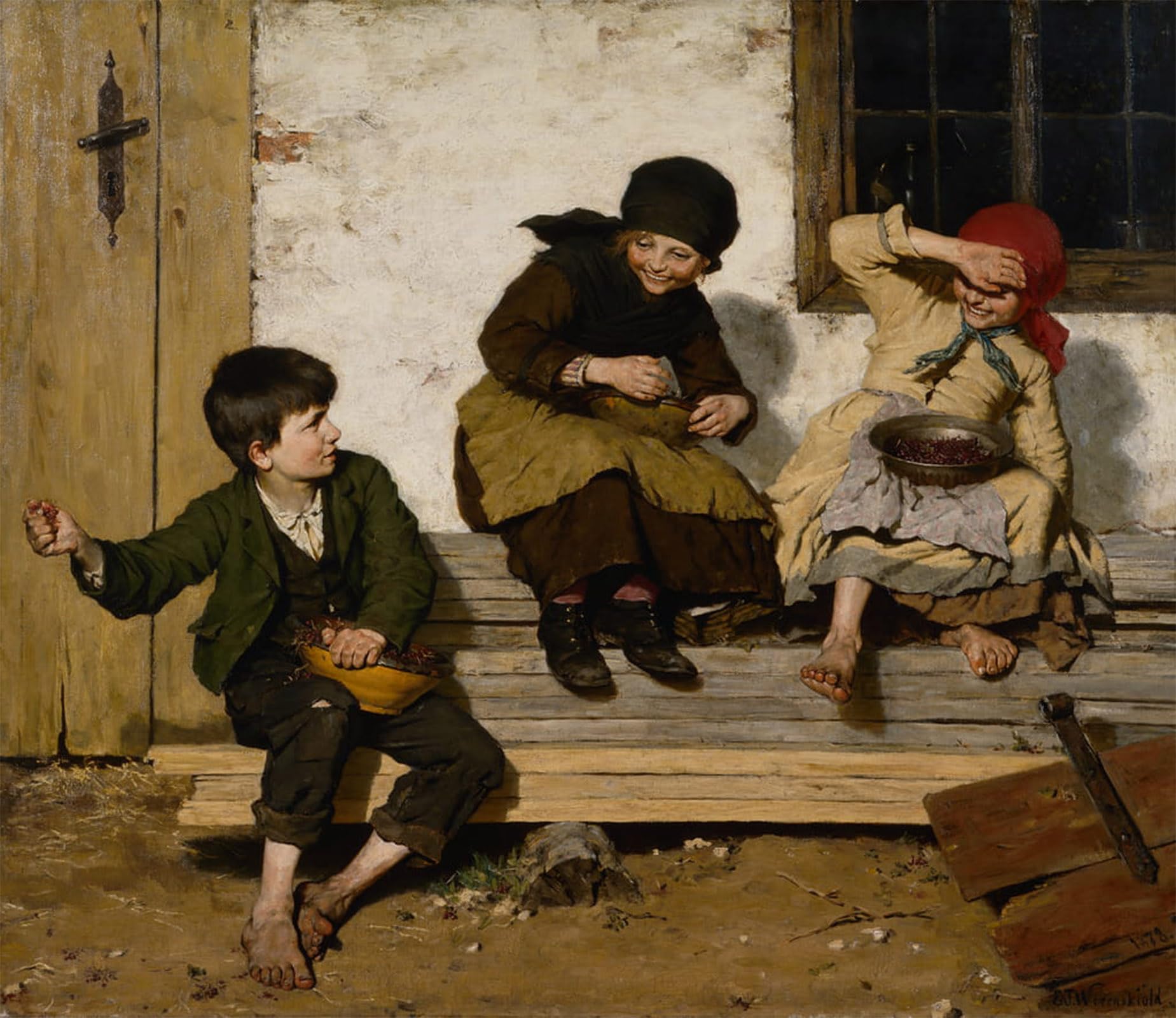 POSTERIIk Famous Print Pop Art Wall Art Graffiti Playing Children by Erik Theodor Werenskiold Art Prints for Home Decor 60x90cm