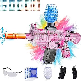JANNIRESS Electric Gel Ball Blaster Toys,Eco-Friendly Splatter Ball Blaster,Automatic Outdoor Games Toys for Activities Team Game(ping)