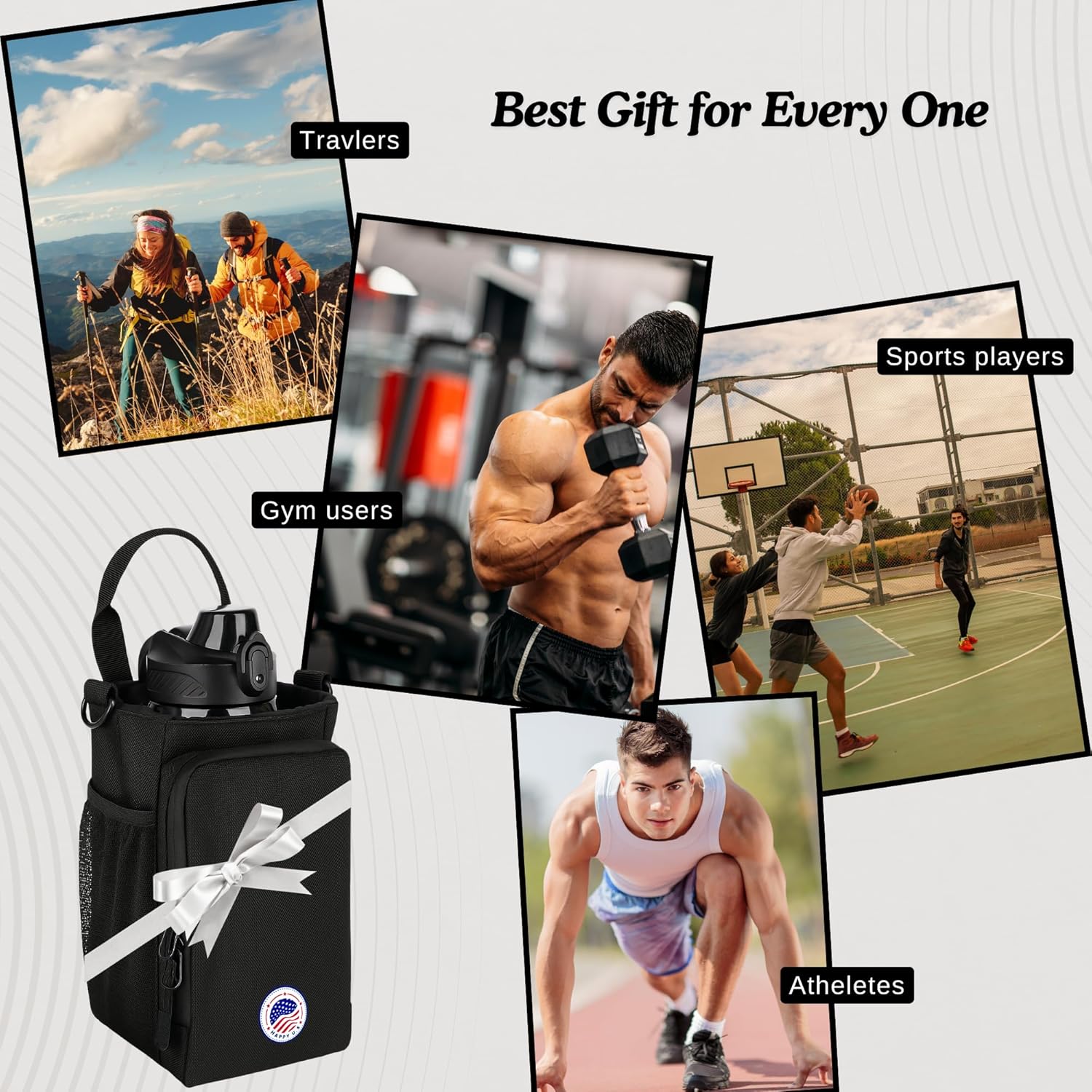 Magnetic Gym Bag and Bottle Bag, Magnatic Sport Bag For Men and Women Sling Gym Baag Travel Work with Water Bottle Holder, Phone Pockets Magnetic Attachment, Water Bottl Carrier Holder - Image 5