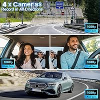 JAOGAUS 360° Autós Fedélzeti Kamera 4x1080P HD Elöl-Hátul-Oldal WiFi GPS Éjjellátó Parkolás Mód 2