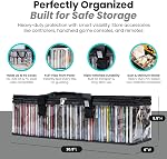 Made Easy Kit Clear View Media Storage Bag for CDs, & Video Game Cases- Protect Your Collection & Preserve The Quality of Your Cases - Stackable, Space-Saving, Fits 50 (Black CD, 4-Pack)