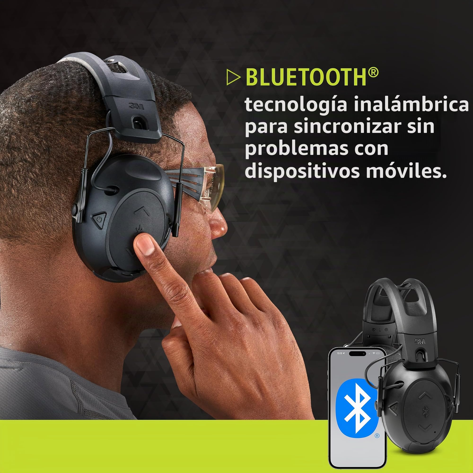 Peltor Sport Tactical 500 Protector auditivo electrónico inteligente con tecnología Bluetooth, protección para los oídos para disparos, pistolas, caza