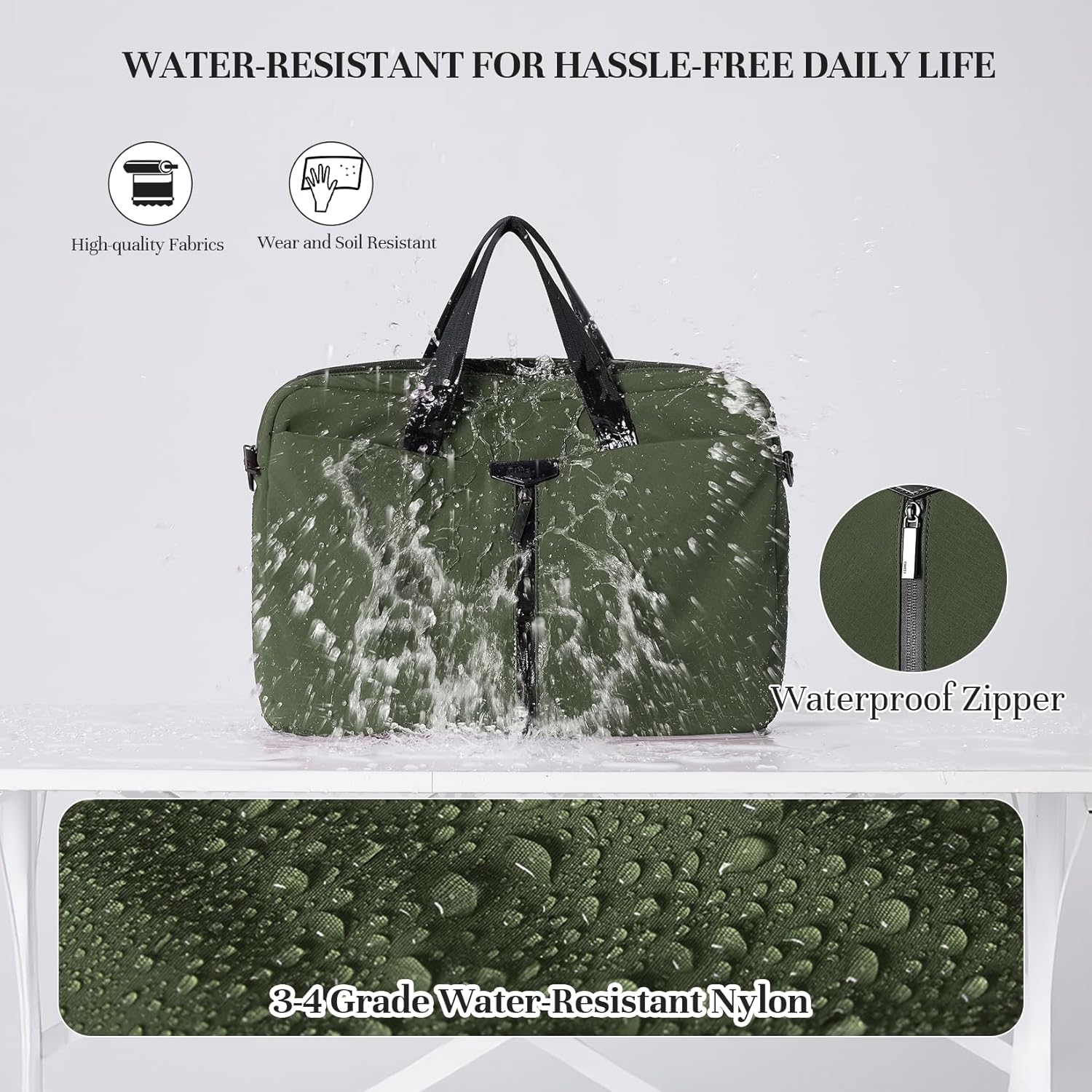 Timeet 17.3 Inch Laptop Bag for Men Women, Lightweight & Water-Resistant Computer Bag Laptop Briefcase with Shoulder Strap - Image 7