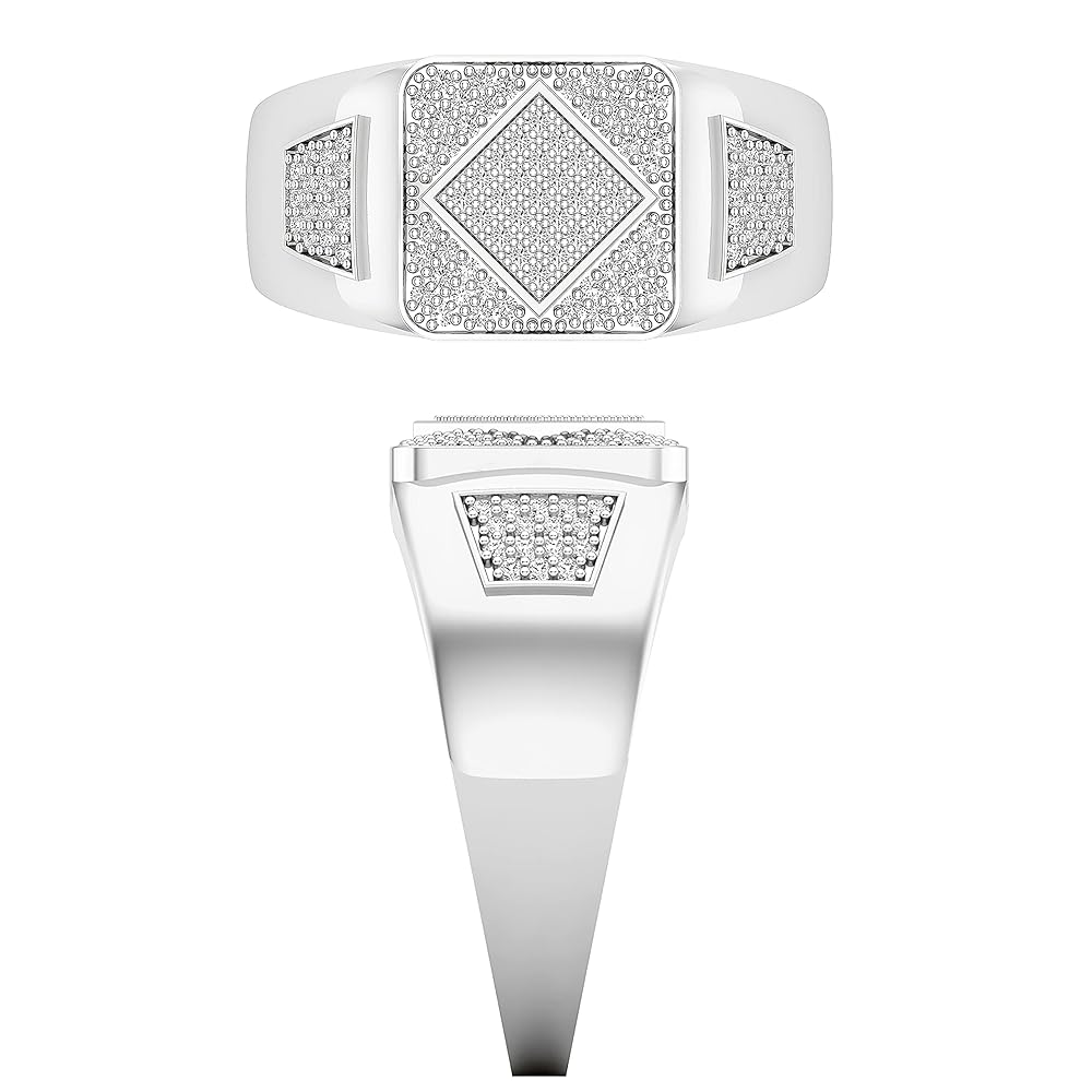 Dazzlingrock Collection Round White Diamond Diagonal Square