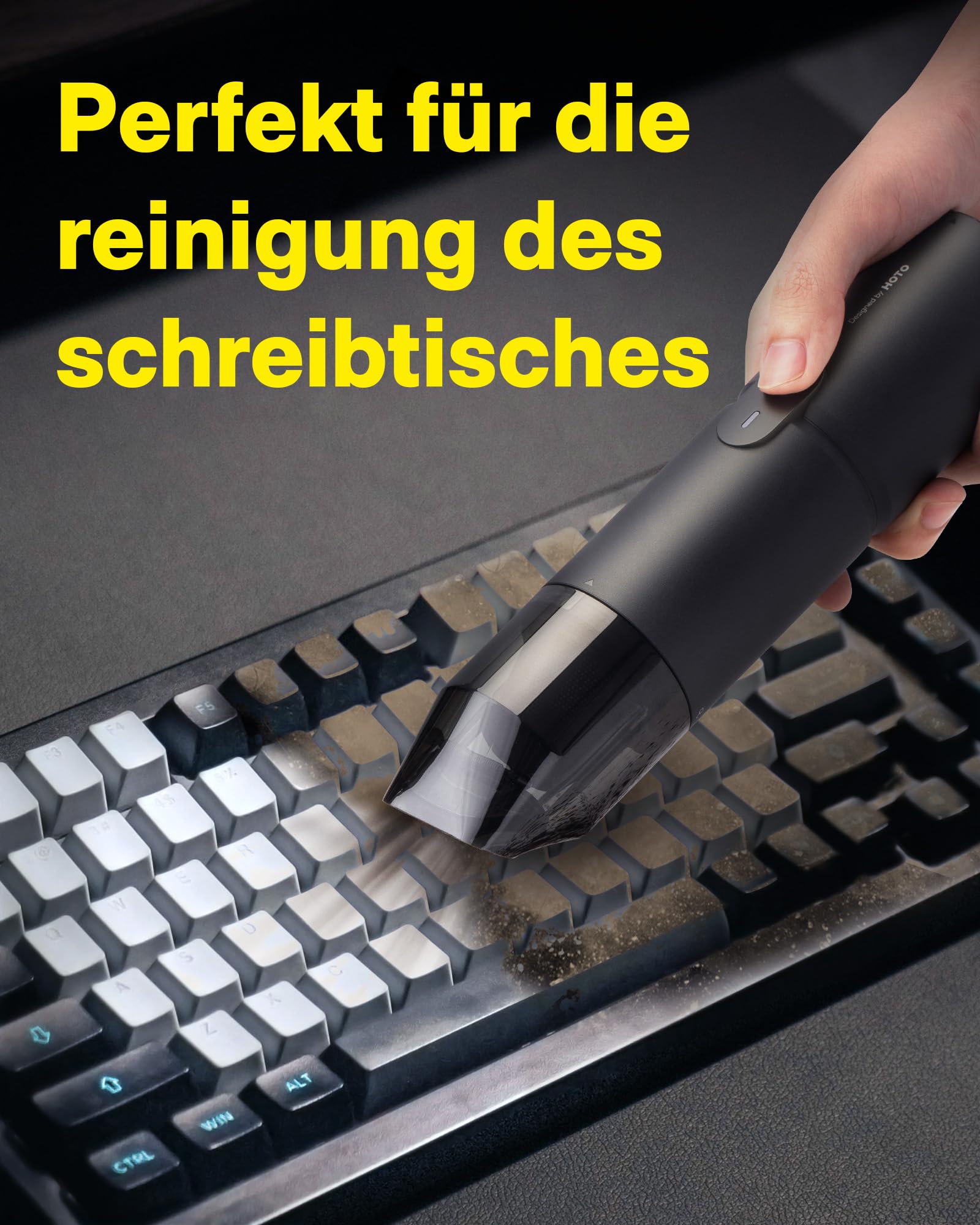 HOTO Autostaubsauger, 15000Pa Saugleistung, 4-in-1 Akku-Handstaubsauger Auto mit Waschbarem Filter, Mini-Luftgebläsepumpe, Tragbar Handstaubsauger für Auto, Bürotisch, Tastaturen, Kaffeemaschinen