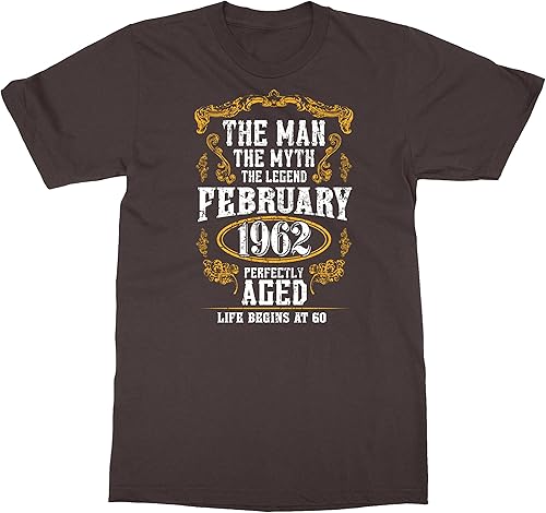 Miniatura 4 de Man Myth 60th Birthday February 1962 Gift Unisex Tee Tshirt