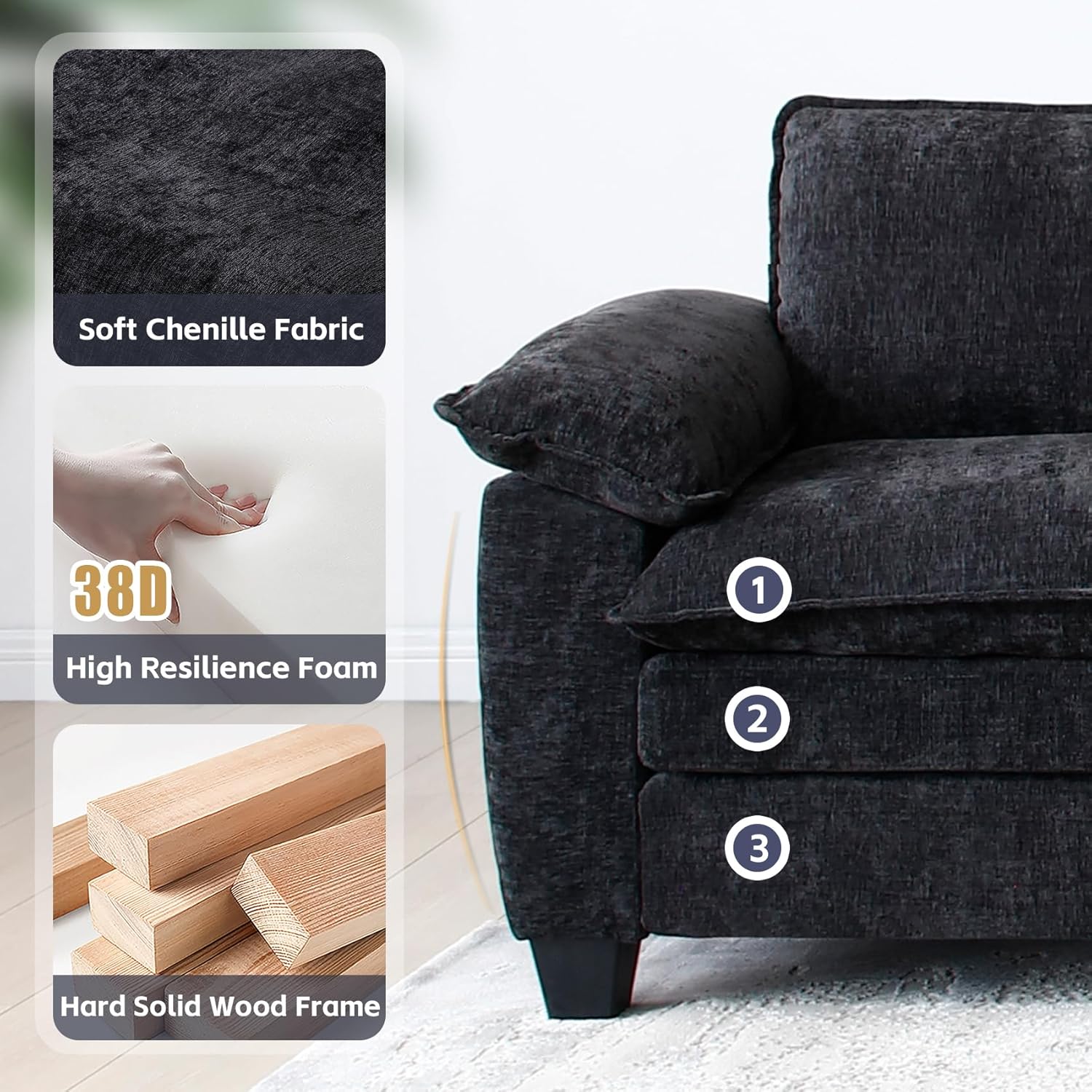 Modular Sectional Sofa - U Shaped 4 Seat Couch