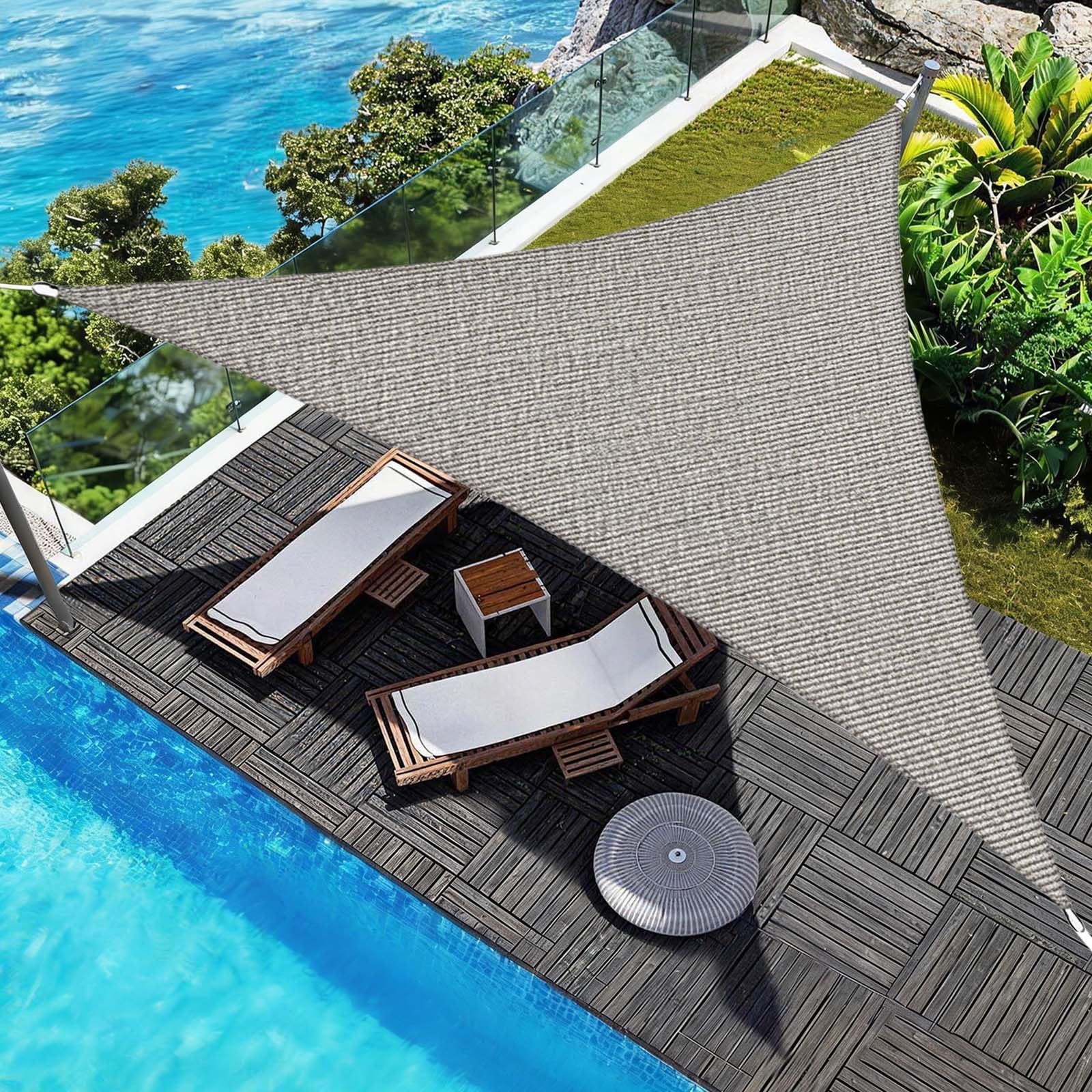 Voile d'ombrage pour patio et camping en toile gris clair