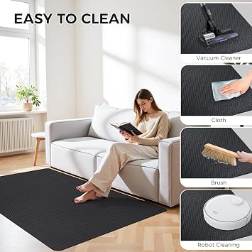 Sycoodeal Chair Mat,Office Chair Mat for Hardwood and Tile Floor, Heavy Duty Floor Protector for Rolling Chairs,Non-Slip,Computer Mat for Home Office 36 x 48(Black)