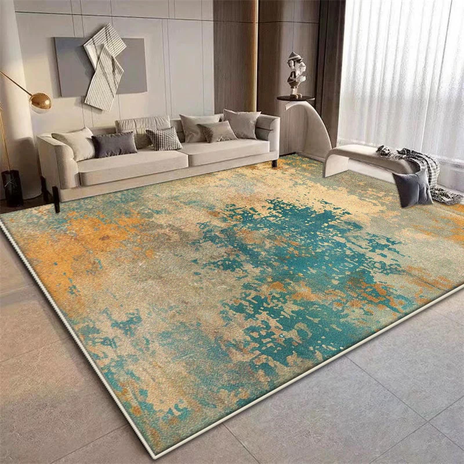 Tapis de chambre abstrait et doux pour réveiller votre décoration de salon