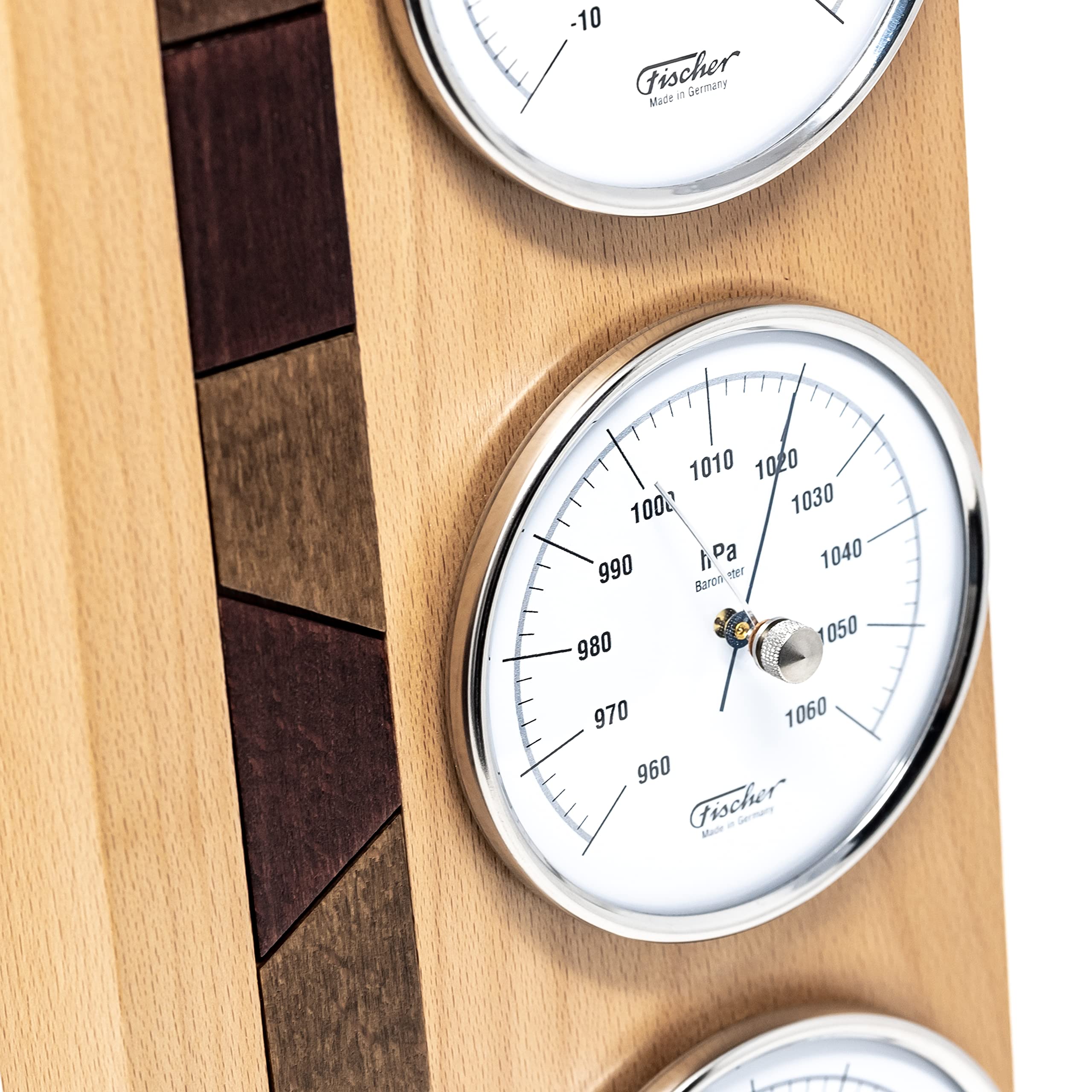 Fischer Stacja pogodowa, drewno, Beech Wood Natural, 30 x 15,5 x 34 cm