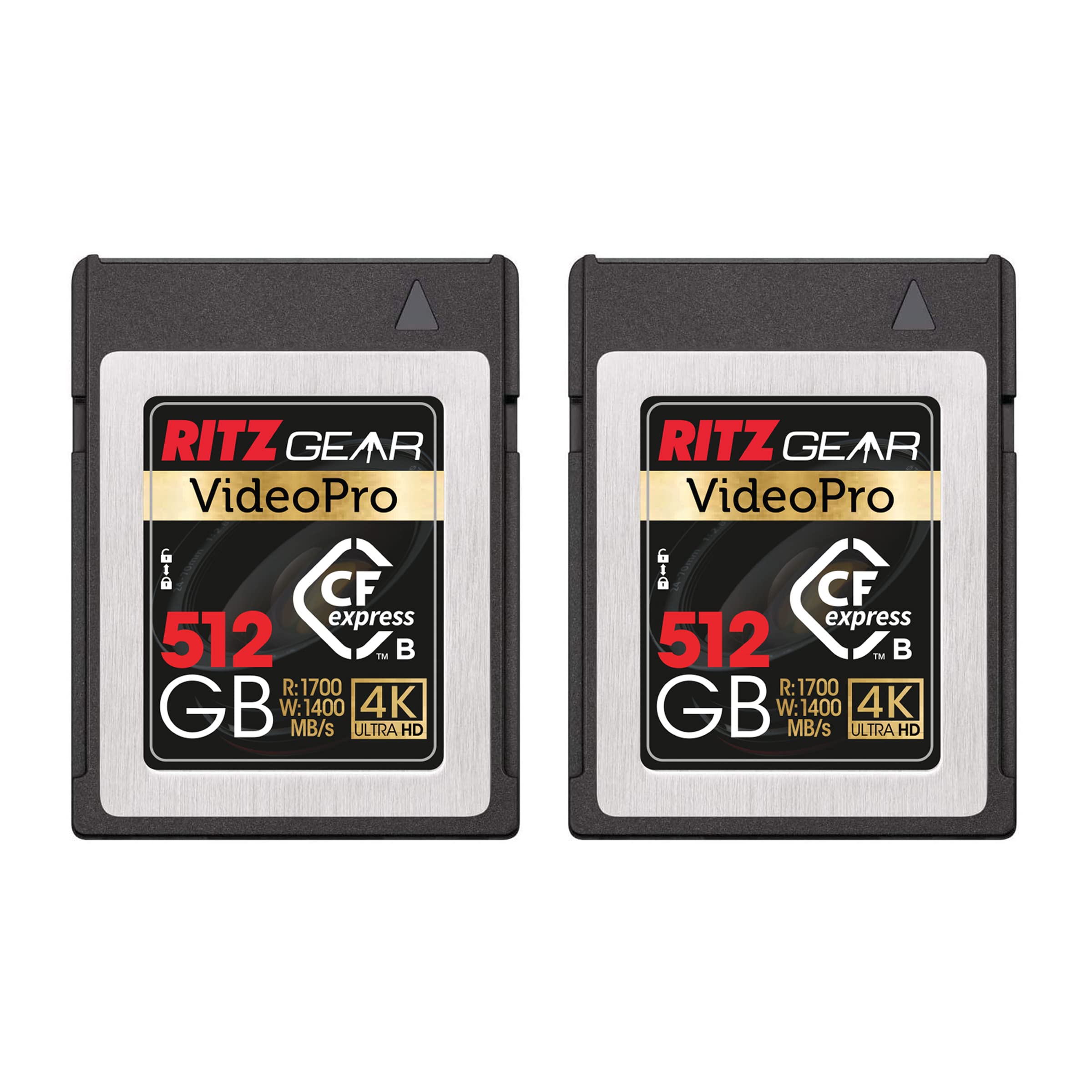 Ritz Gear VideoPro CFExpress Type B 512GB Card (1700/1400 R/W),(2-Pack) Pairs with Compatible Nikon, Panasonic & Canon DSLR Cameras. (Some Cameras Need a firmware Update to be Compatible W CFexpress)