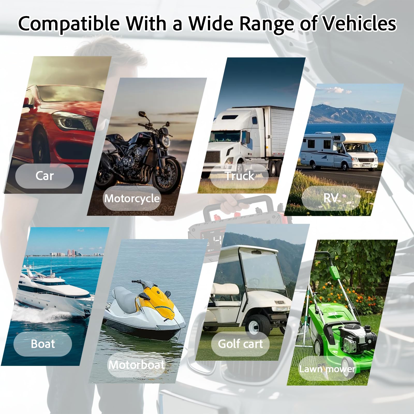 Cargador de Batería Coche Inteligente WARMFORWEL P40 40A, 6V/12V/24V Pulse para Litio/LiFePO4/AGM/Plomo, con Pantalla LCD y Control Temperatura para Camión Motocicleta