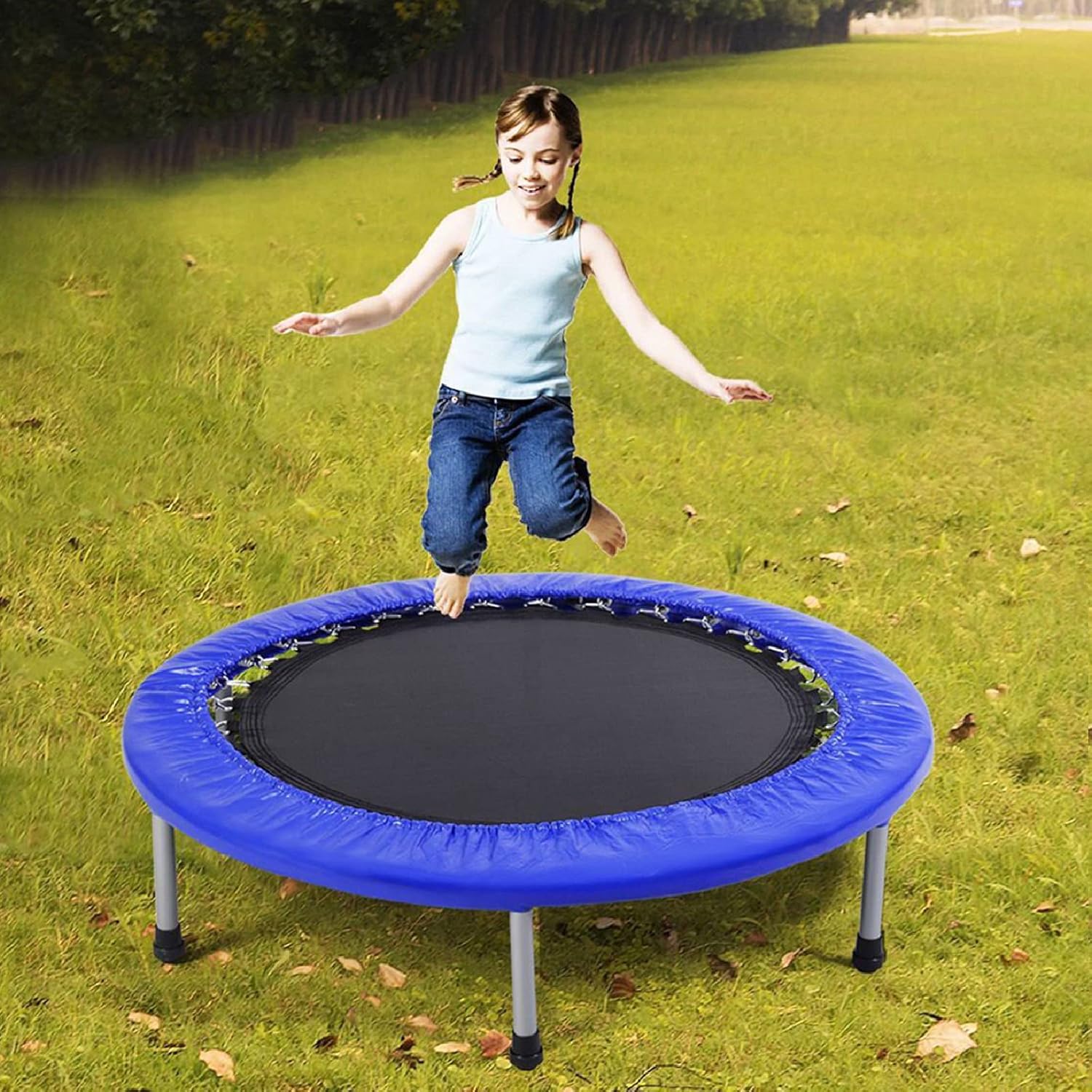 Mini Trampoline Spring Cover, Waterproof Anti Uv Trampoline Safety Pad, 60 Inch Trampoline Skirt for 10 Holes Round Trampoline,Rose red