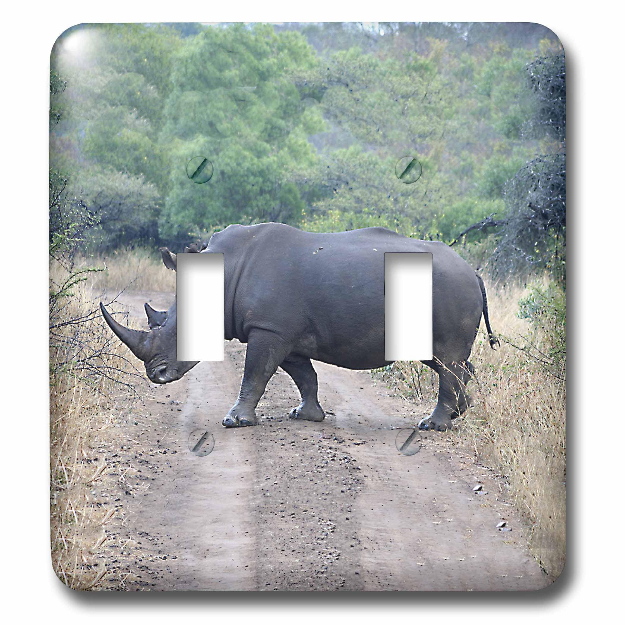 Double interrupteur à bascule rhinocéros africains lsp_20116_2 design 3dRose