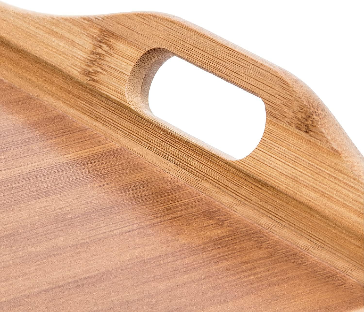 PLATEAU EN BOIS DE BAMBOU PLIANT PLAT DE TABLE SERVICE PETIT DEJEUNER AU LIT SUR PIEDS PLIABLES by LIFE DECO